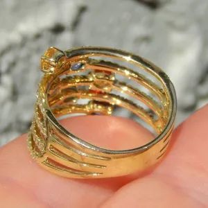 Anillo multicapa colorido de oro para mujer joyería de moda de lujo delicada elegante