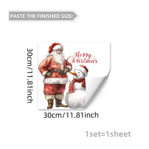 Christmas Santa Claus snowman window sticker holiday home decor wall sticker 30x30cm