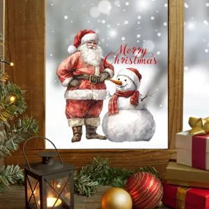 Christmas window sticker cute Santa snowman holiday home glass decoration festive sticker.