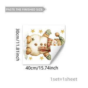 Christmas snowman window sticker wall decor waterproof peel and stick holiday decal item
