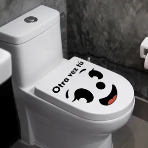 Spanish cute smiling face toilet sticker home room decoration self-adhesive waterproof decal