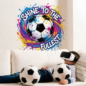 Sticker mural graffiti football tendance avec citation motivante pour decoration murale.