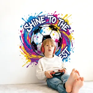 Sticker mural de football graffiti tendance pour chambre d'enfant, autocollant mural.