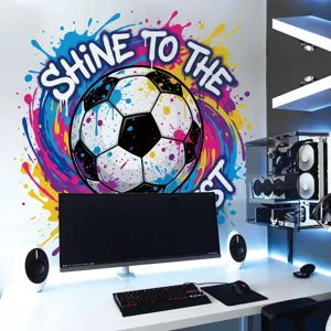 Sticker mural graffiti ballon de football pour chambre garcon decoration autocollant