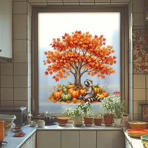 Herbst Kürbis Ernte Fensteraufkleber statischer Glasaufkleber für saisonale Heimdeko.