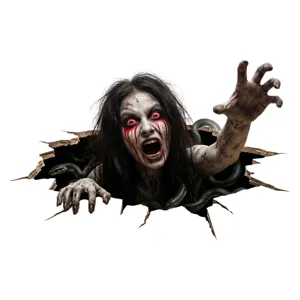 Halloween 3D bloody ghost wall sticker creepy zombie horror floor decal for spooky party decor.