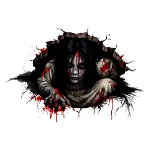 Halloween 3D horror ghost wall sticker spooky broken wall creepy decal for home decor