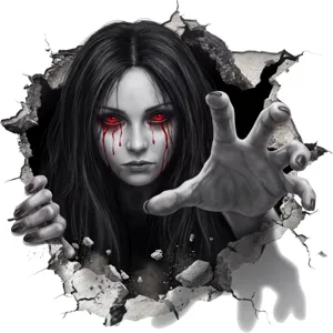 Halloween 3D broken wall ghost wall sticker scary bleeding eyes wall decal home decor