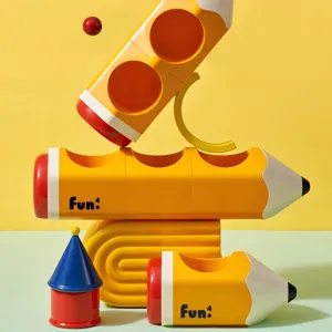 Porte-stylo en plastique créatif en forme de crayon organisateur de bureau pour papeterie.