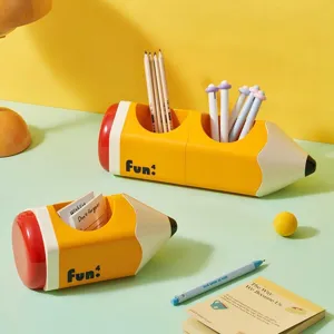Joli porte crayon forme de crayon organisateur de bureau mignon en plastique pour papeterie
