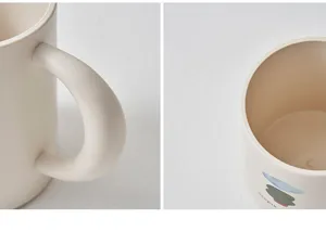 Minimalist thickened household mouthwash cup, creative cute couple mug with ergonomic handle.