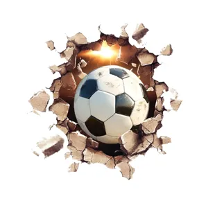 3D wall sticker football broken wall decal self adhesive home decor living room bedroom