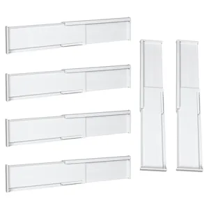 Divisori per cassetti regolabili in plastica bianca organizer per armadio calzini 6 pz