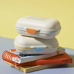 Portasapone portatile con coperchio, portasapone ribaltabile e drenante per il bagno del dormitorio.