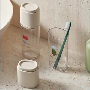 Set de taza de cepillo de dientes de viaje, organizador de lavado portátil para el baño del hogar.