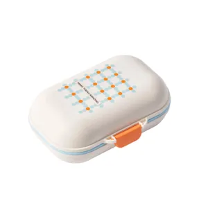 Portasapone portatile con coperchio e scolo, design a griglia per viaggi e dormitorio.
