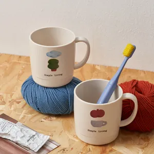 Simple Living Cartoon Printed PP Mouthwash Cup Household Couple Toothbrush Cup Cute Student Dormitory Gargle Mug