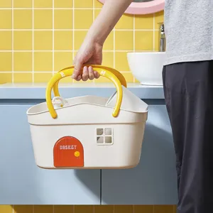 Cestino doccia in plastica organizzatore bagno contenitore con manico e design a casa