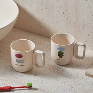 Minimalist couple bathroom toothbrush cups set, cute cartoon cups for student dorm wash mugs.