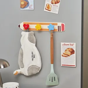 Crochet Mural en Plastique Sans Poinçonnage Style Dopamine Crochet de Rail en Crayon pour Cuisine