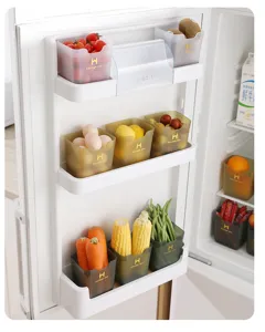 Scatola portaoggetti per porta laterale del frigorifero organizzatore di alimenti in plastica