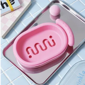 Portasapone rosa dopamina con drenaggio a doppio strato, ideale per bagno e dormitorio.