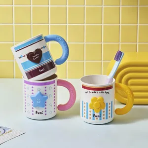 Kreative Plastik Mundspülung Tasse Haushalt Zahnbürstenbecher Paar Studenten Wohnheim Set