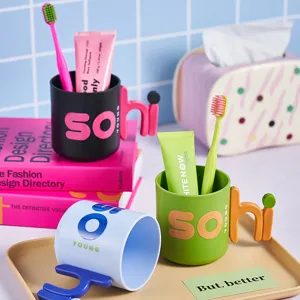 Kids cartoon toothbrush cup cute creative handle washing cup household mouthwash cup