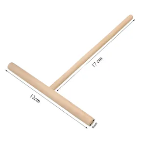 Hölzerner Crêpes-Verteiler T-förmiger Pfannkuchenteig-Schaber Küchen-Backzubehör 17 cm