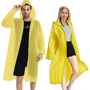 Erwachsene EVA Regenjacke wasserdicht kapuze langer Regenponcho fur Damen und Herren wandern