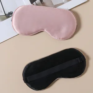 Premium mulberry silk sleep mask with adjustable strap for comfortable night blocking light.