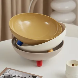 Set di ciotole da frutta creative e moderne con eleganti piedini sferici per soggiorno