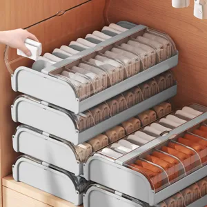 Huishouden Plastic Ondergoed En Sokken Opbergdoos Met Duidelijk Stofdicht Deksel Stapelbare Raster Organizer Voor Slaapkamer Kledingkast