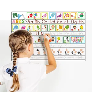 Adesivo murale alfabetico educativo per bambini, poster di apprendimento riutilizzabile per la stanza.