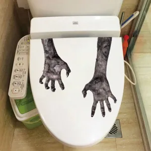 Halloween gruselige Zombie Hand Toilettensitz Aufkleber Horror Deko Badezimmer Wandtattoo