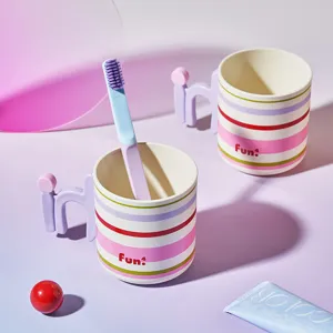 Striped mouthwash cup toothbrush holder couple washing cup bathroom decor set home use