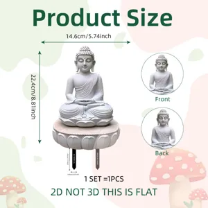Creative PVC Buddha garden stake yard sign decorative flat plaque 14.6x22.4cm 1pc