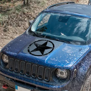 Adhesivo de estrella militar negra mate para capó de coche, vinilo decorativo todoterreno.