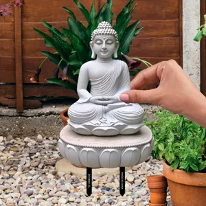 Pastoral PVC Buddha Garden Stake Creative 2D Flat Sculpture Sign Gray Landscape Lawn Path Patio Flowerbed Plant Decoration