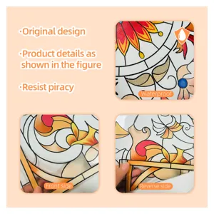 European floral window glass electrostatic sticker self-adhesive home decorative detail view