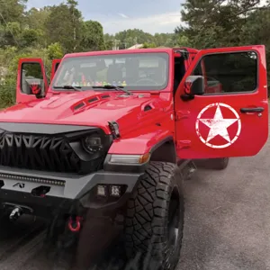 Pegatina de Coche de PVC Universal Brújula Estrella Montaña de Nieve Estilo Militar Retro Autoadhesiva Impermeable Calcomanía para Camión SUV Decoración de Vehículo