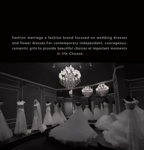 Elegant wedding dress showroom display featuring exquisite bridal gowns in boutique.