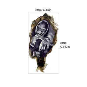Halloween 3D gebrochene Wand Zombie Nonne Aufkleber gruselig Feiertag Heim Wanddeko Sticker neu