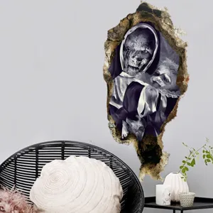 Halloween 3D gebaute Wand Zombie Aufkleber gruselige Nonne Wandtattoo fur Party Dekoration.