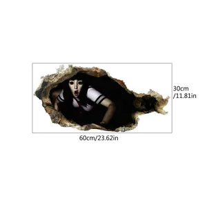 Halloween 3D Zombie Wandaufkleber Gruselige Horror Tapete Wandtattoo Deko 60x30cm