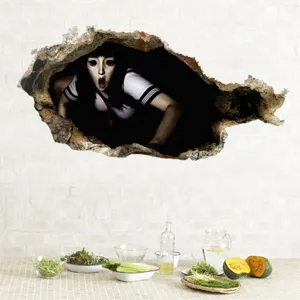 3D Halloween Zombie Wandaufkleber Gruselige Abgebrochene Wand Dekoration Party Grusel