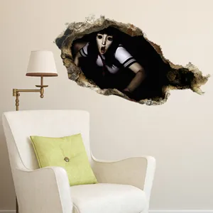 Halloween 3D abgerissene Wand Zombie Aufkleber gruselige Heimdekoration Horror Wandtattoo.