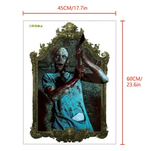 Halloween Zombie Glasfenster Aufkleber statische Haftung gruselig Spiegel Design 45x60cm