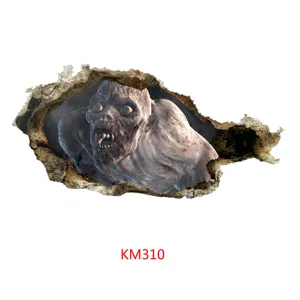 3D Horror Zombie Wandtattoo Halloween Abgebrochene Wand Aufkleber Gruselige Party Dekoration