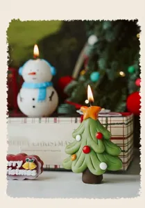 Christmas tree snowman fragrance candle gift set desktop decorative scented candles for holiday